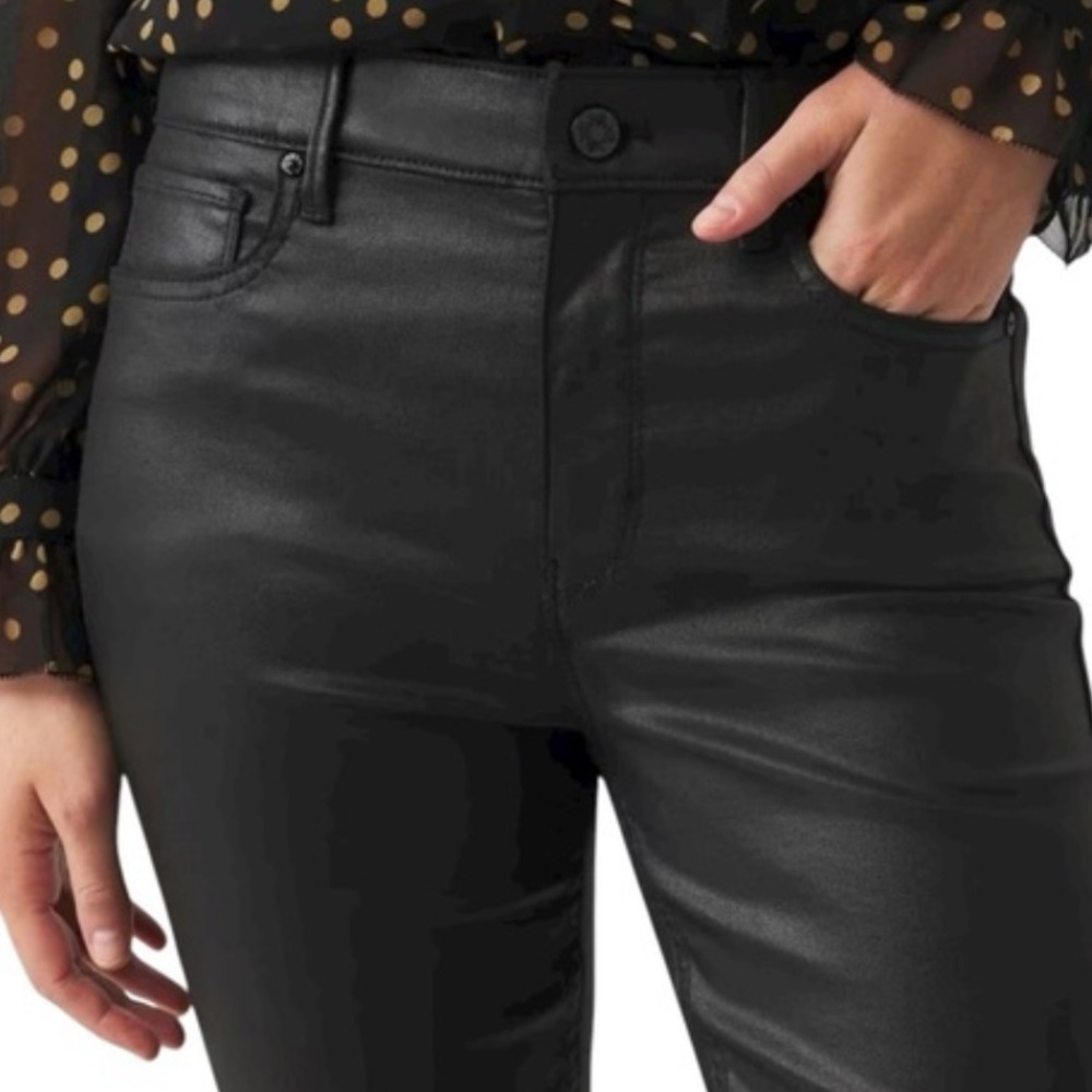 White House Black Market Black Coated High Rise Skinny Jeans - Picture 2 of 13